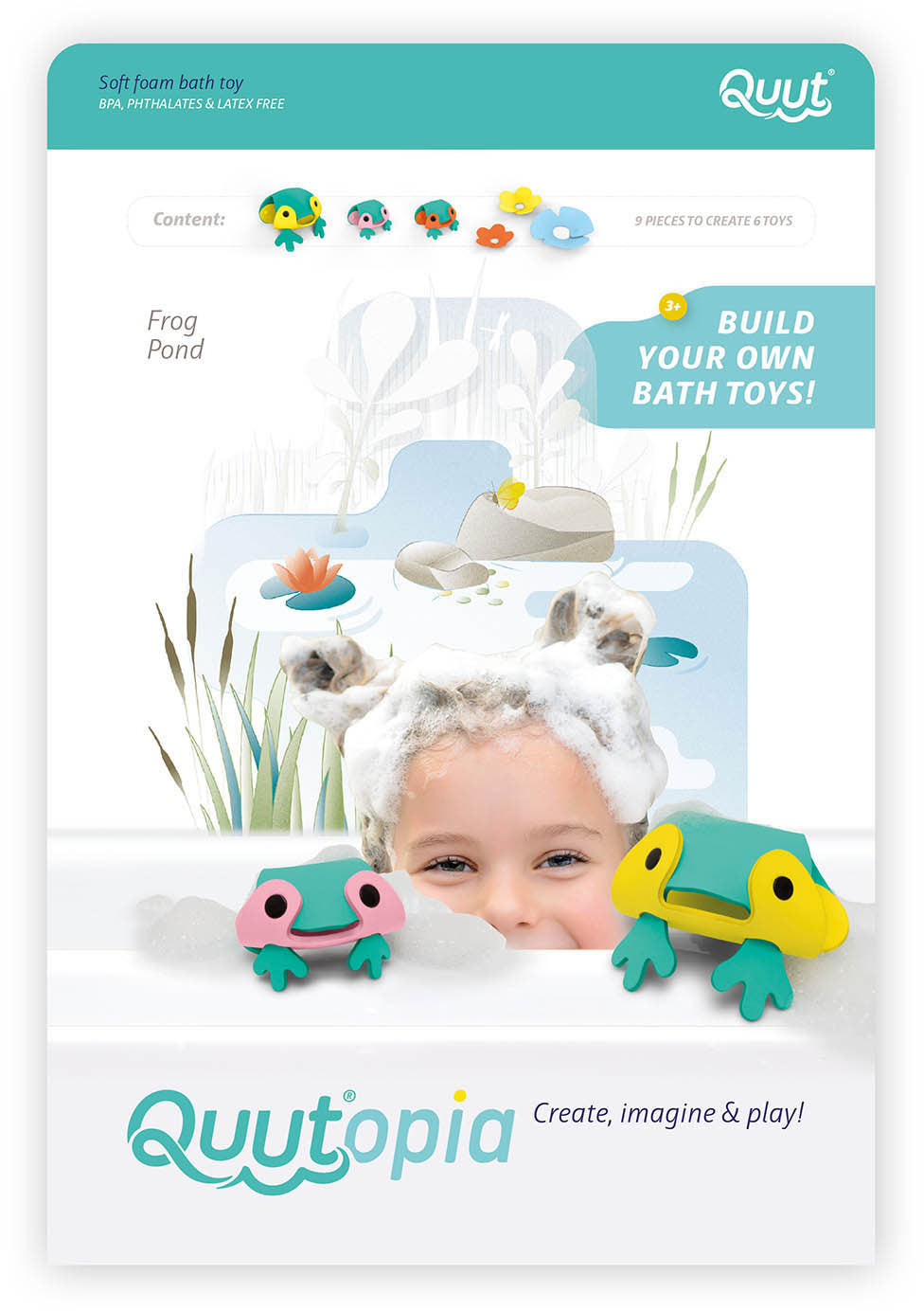 Quutopia Frog Pond Building Set Bath Toy - Quut