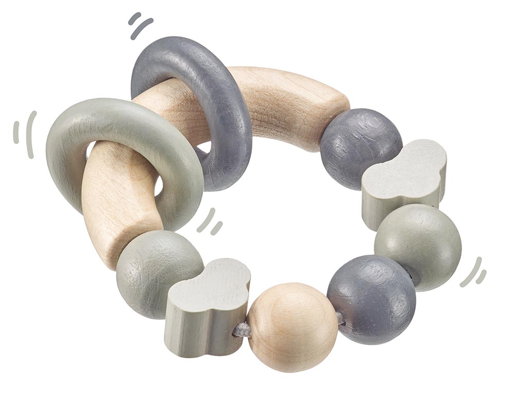 Cloud Shaped Grey Wooden Gripping Toy - Selecta Wooden Toys