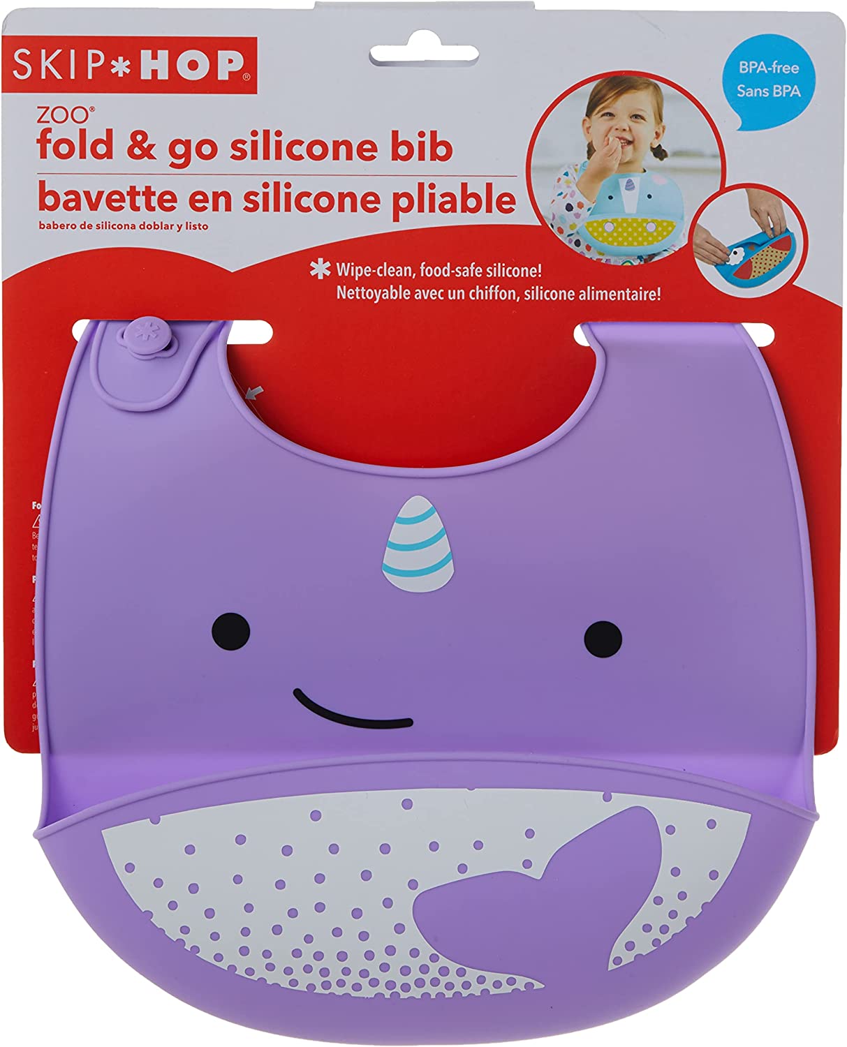 Zoo Silicon Bib Narwhal - Skip Hop