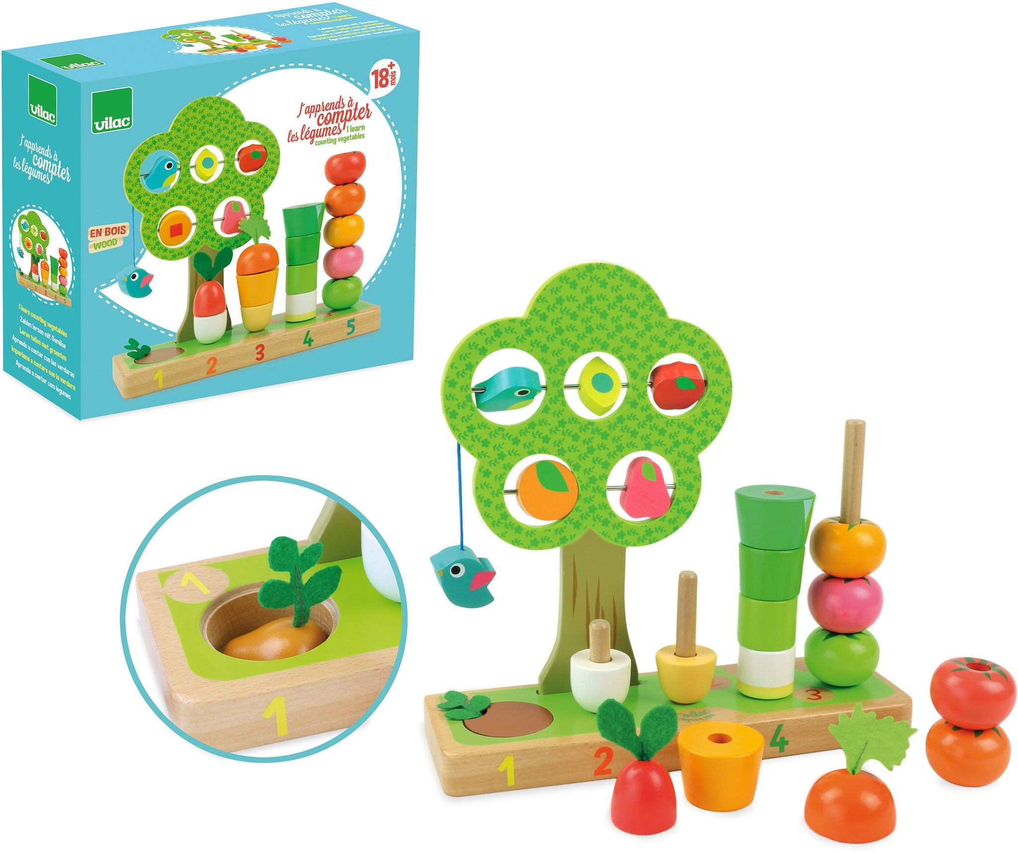 I learn counting vegetables wooden activity toy - Vilac