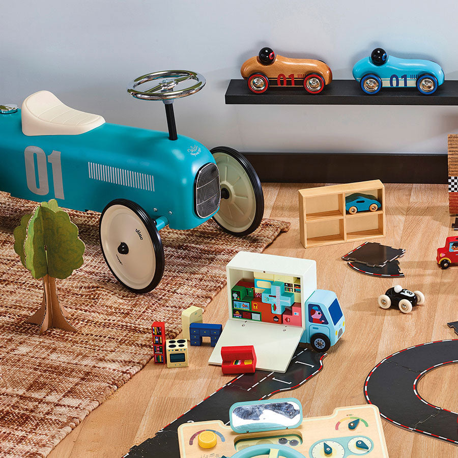 Metal Vintage Ride on Aqua Metal Car - Vilac