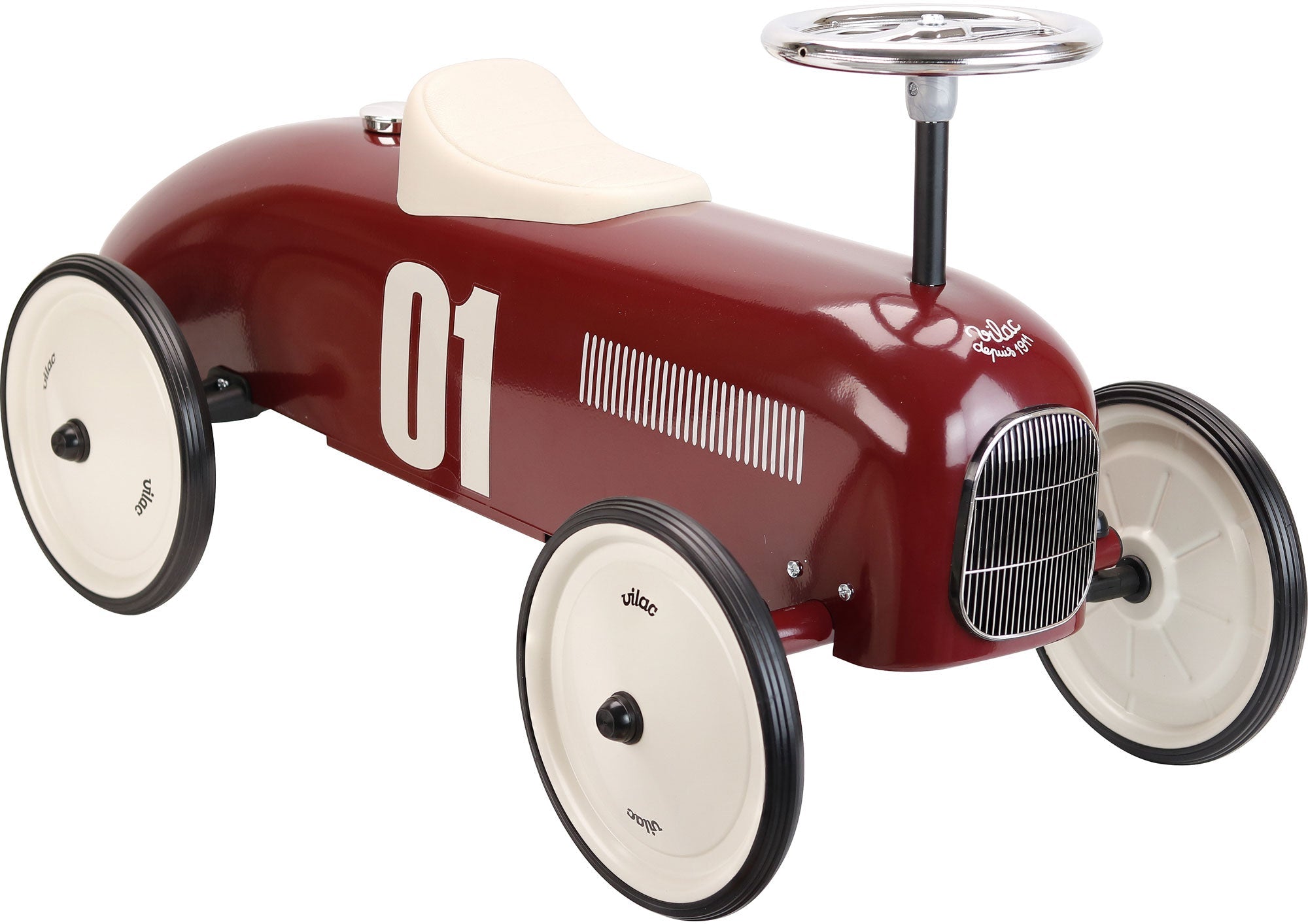 Metal Vintage Ride on Car Burgundy - Vilac