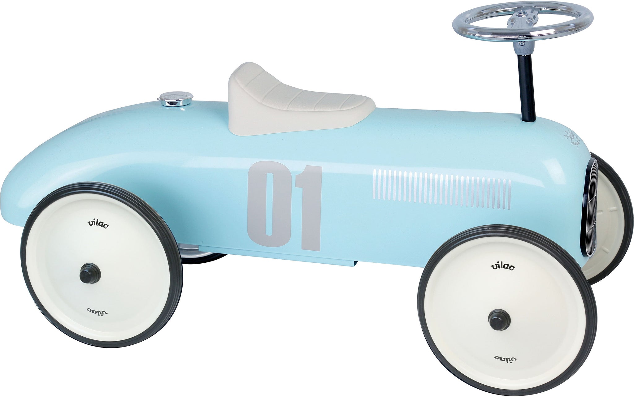 Metal Vintage Ride on Car Light Blue - Vilac