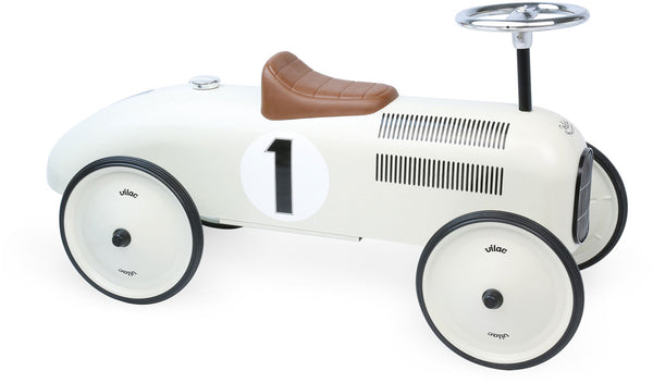 Metal Vintage Ride on Car Off white - Vilac