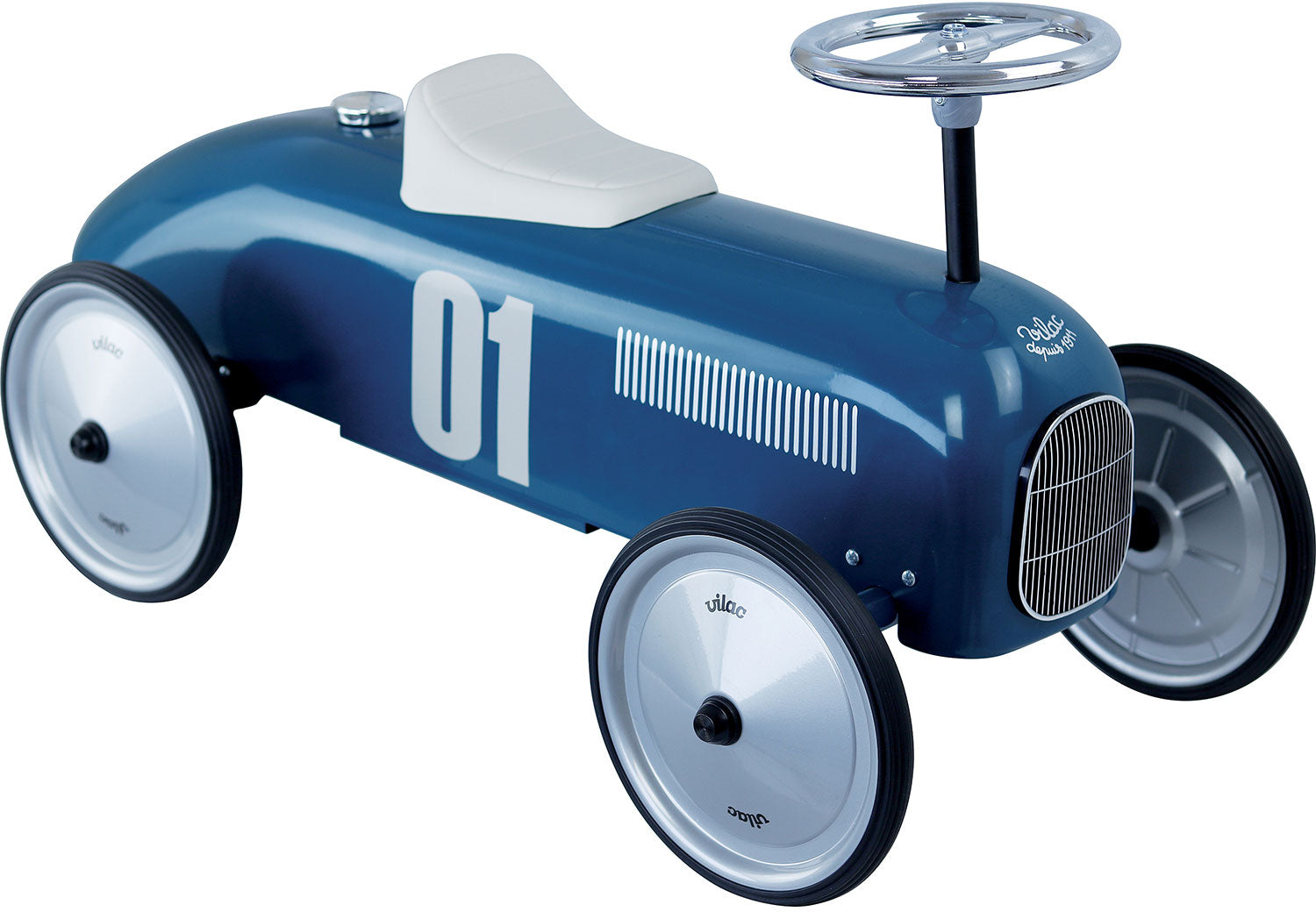 Metal Vintage Ride on Car Petrol Blue - Vilac