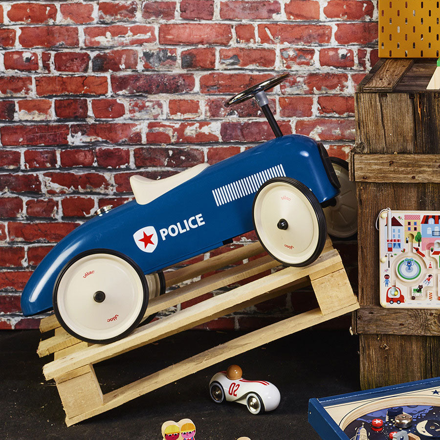 Metal Vintage Ride on Police Metal Car - Vilac