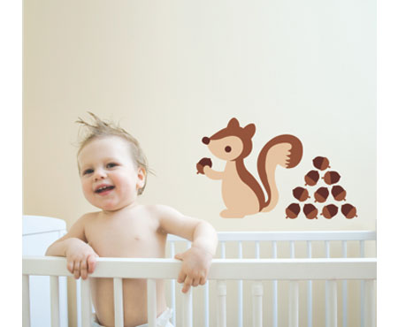 Brown Squirrel Wall Stickers - Speckled House