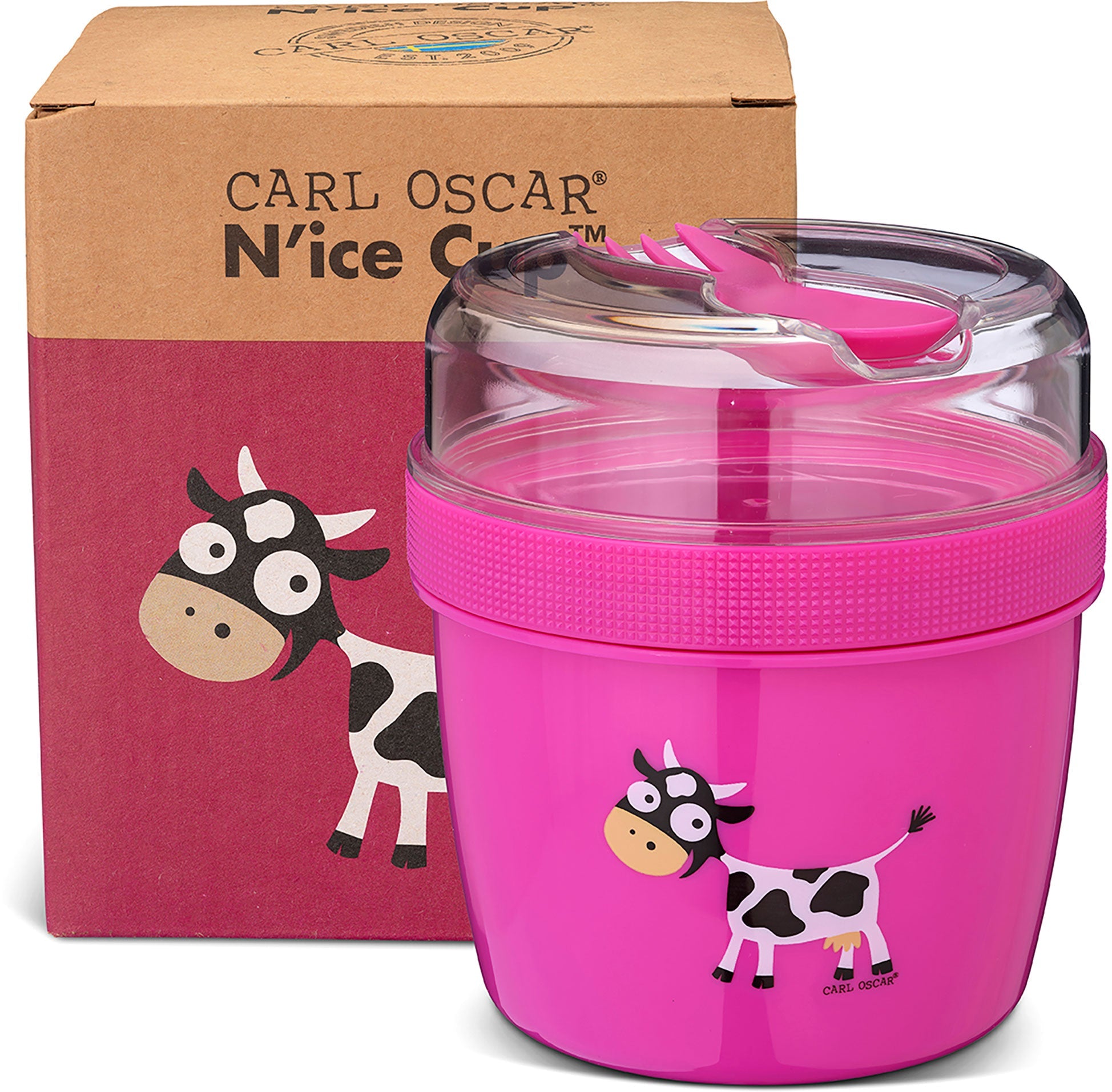 N'ice Divided Lunch Cup with cooling pack Cow Purple - Carl Oscar