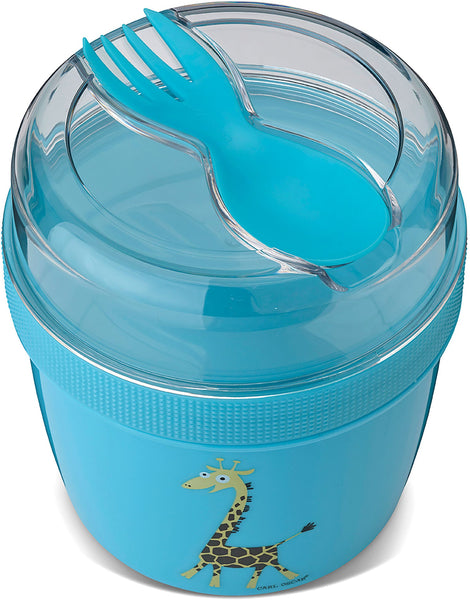 N'ice Divided Lunch Cup with cooling pack Giraffe Turqoise - Carl Oscar