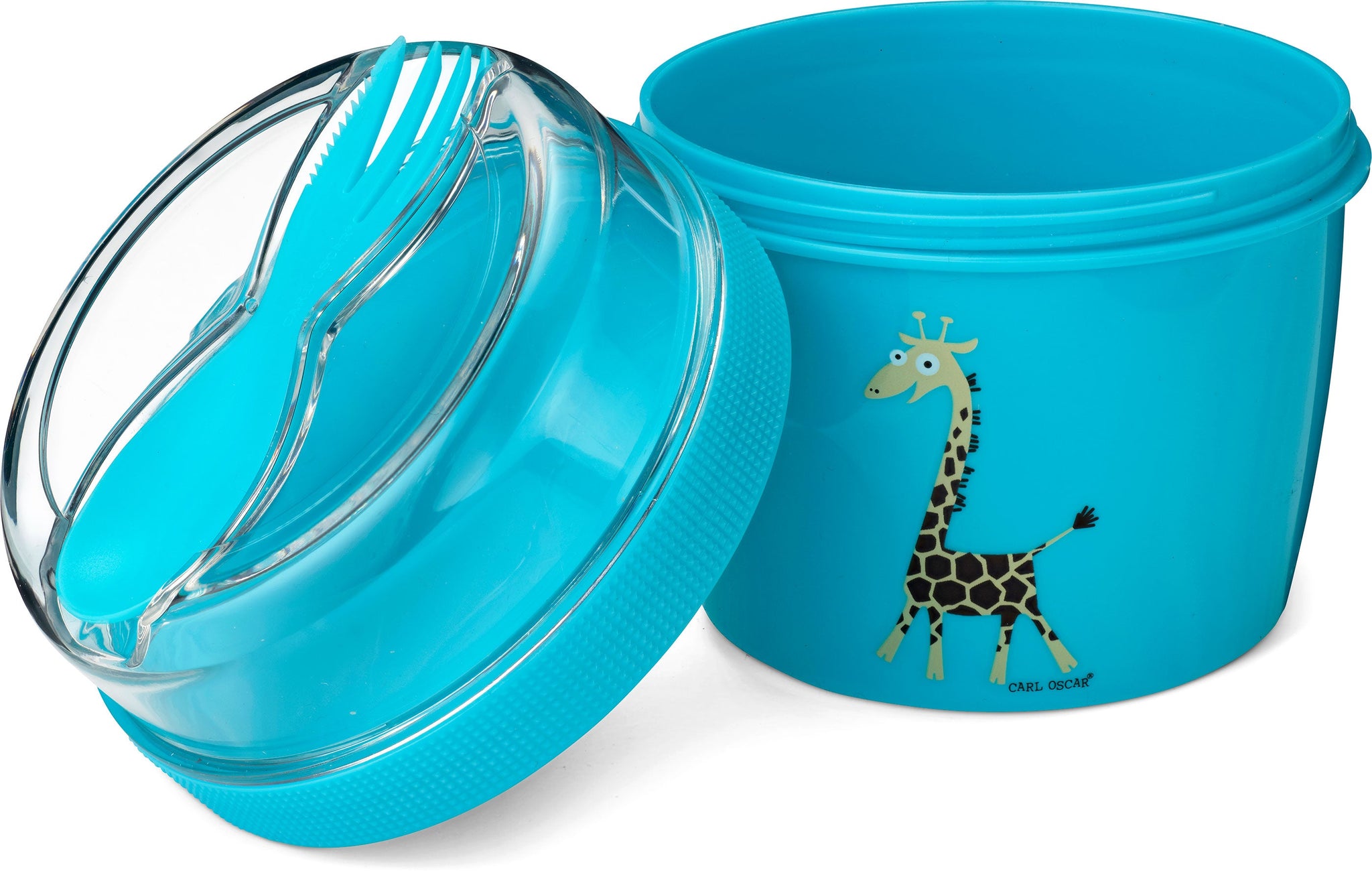 N'ice Divided Lunch Cup with cooling pack Giraffe Turqoise - Carl Oscar