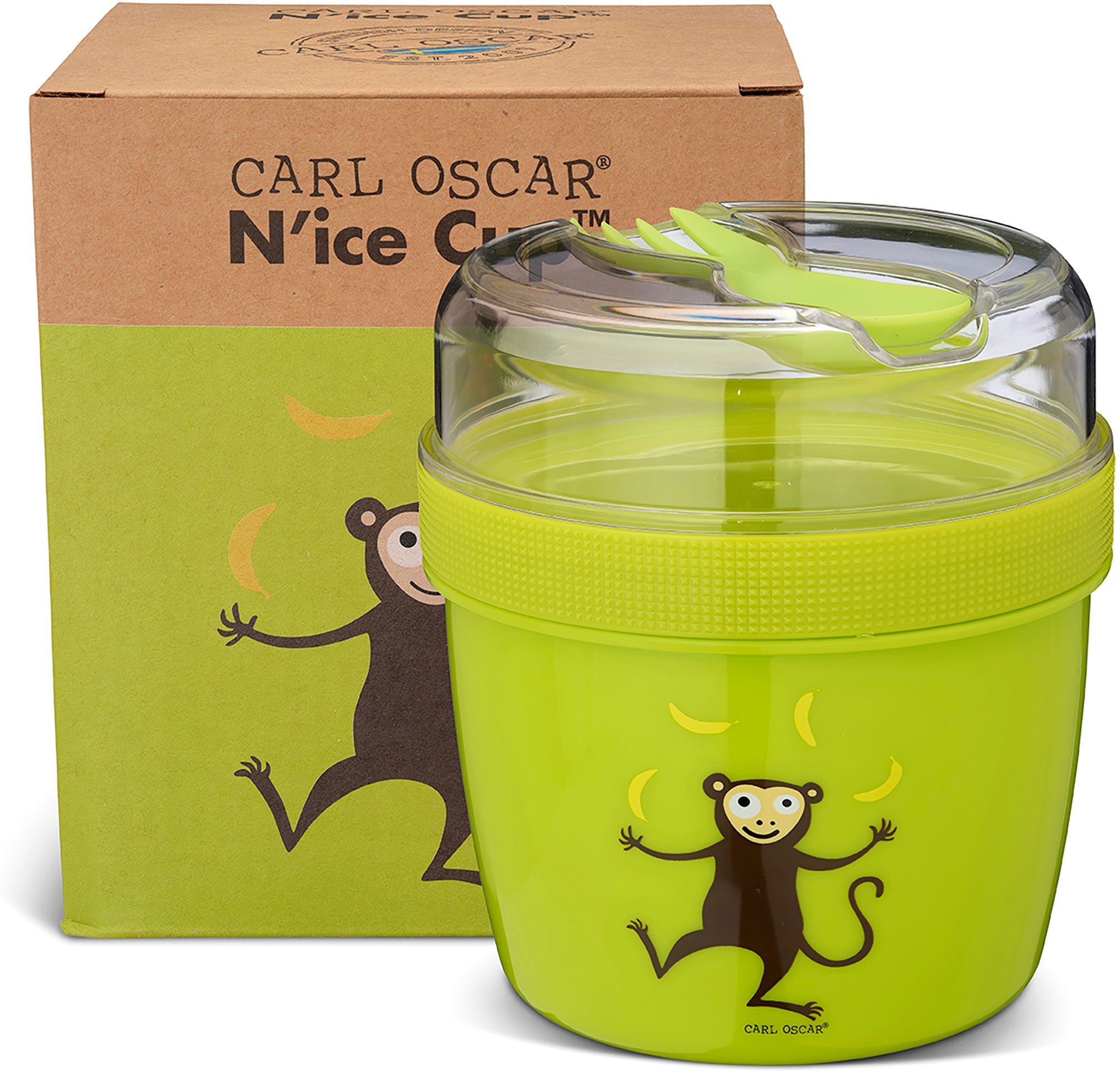 N'ice Divided Lunch Cup with cooling pack Monkey Lime - Carl Oscar