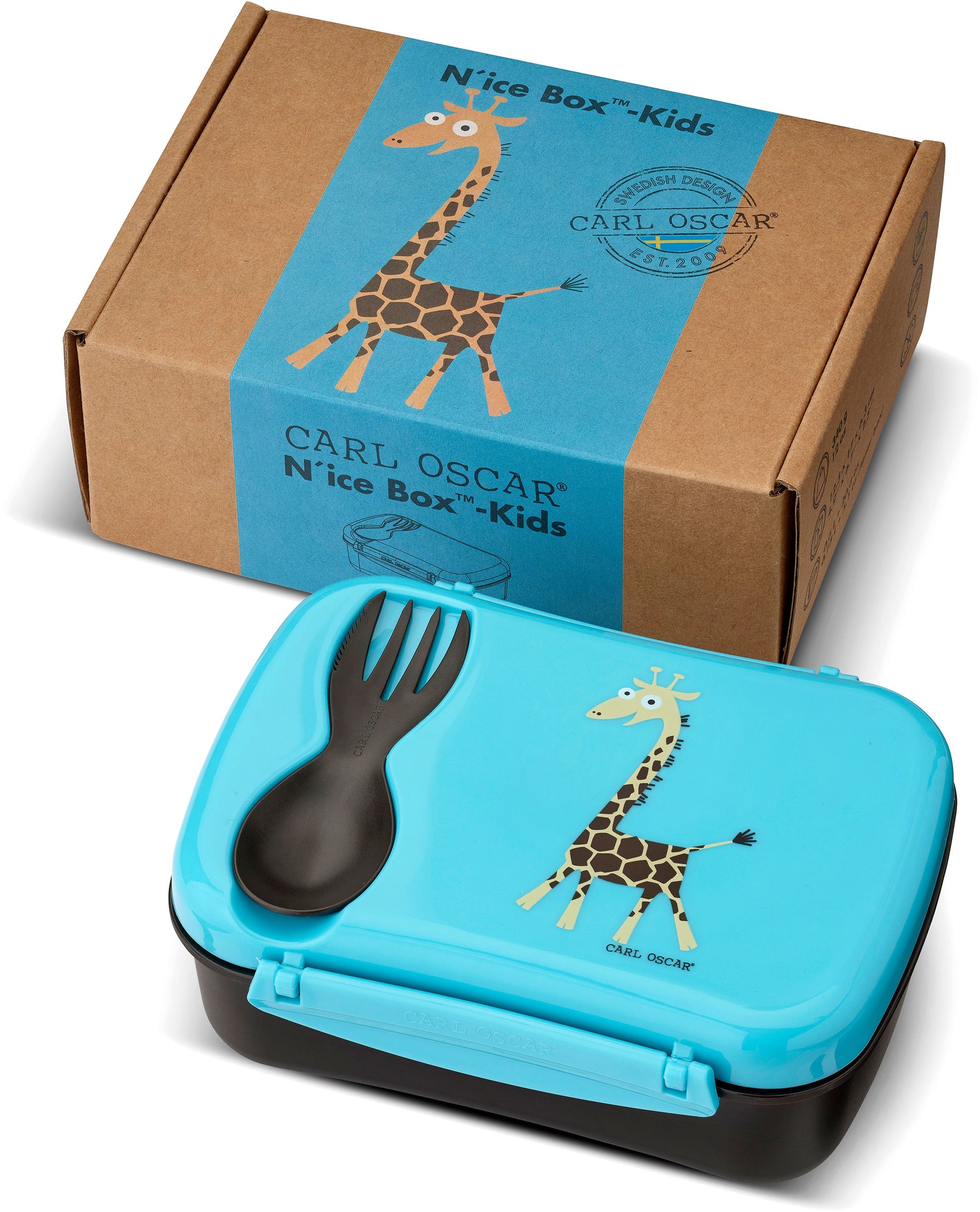 N'ice Lunch Box with cooling pack Giraffe Turqoise - Carl Oscar
