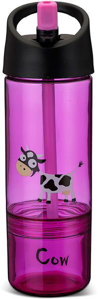 Water Bottle and snack box 2 in 1 Cow Purple - Carl Oscar