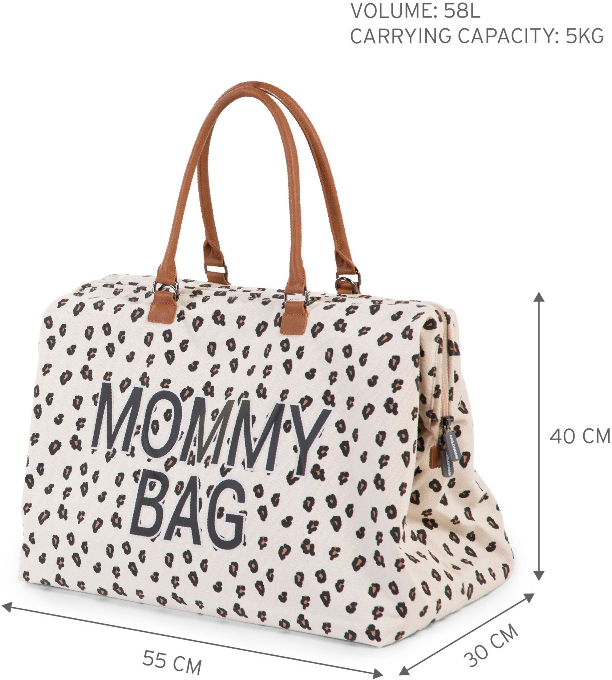CHILDHOME Mommy Bag ecru leopard print baby changing bag