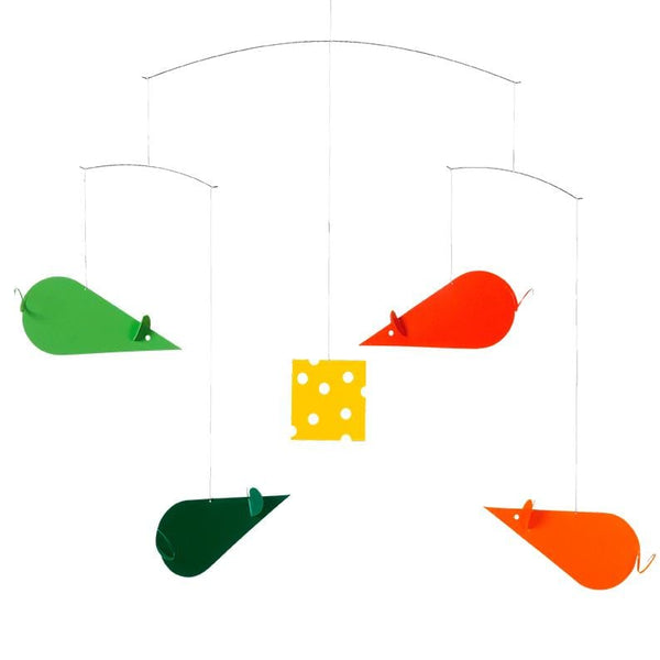 Flensted Mobiles Cheese Mice Mobile Green/Orange