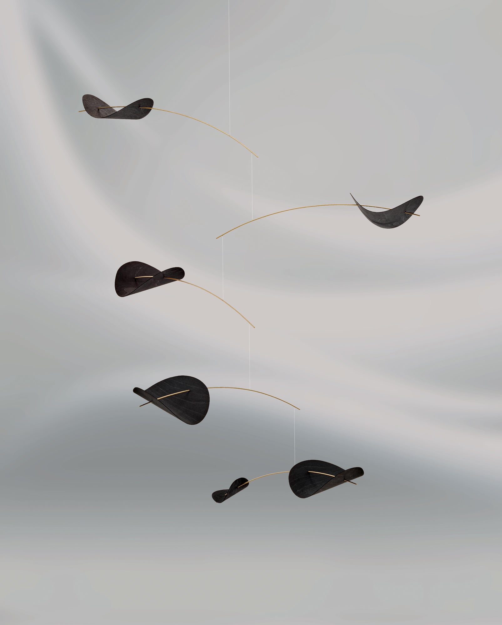 Drifting Clouds Black Wooden Mobile - Flensted Mobiles