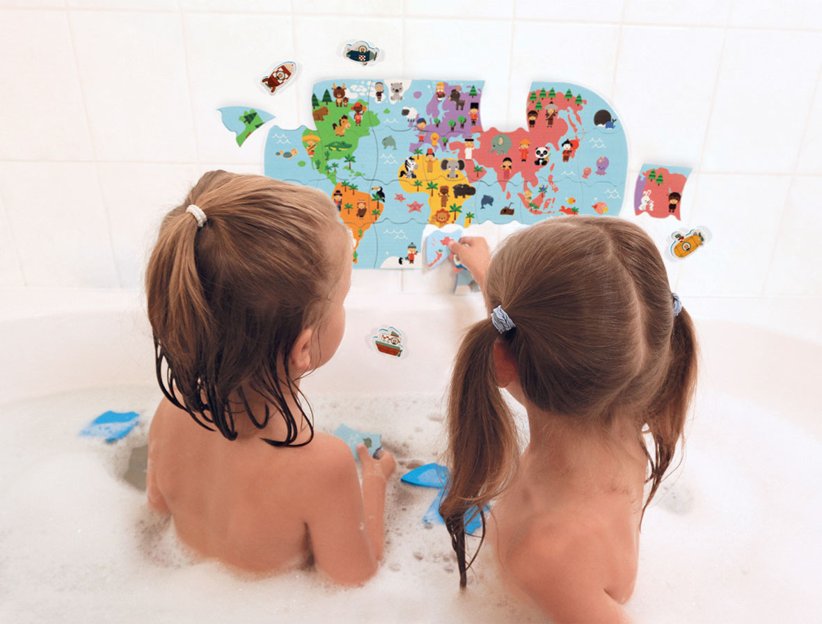 Explorers Puzzle Map Bath Toy - Janod