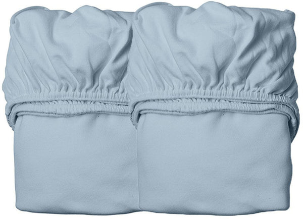 Fitted sheet cot bed 60x120 two pack dusty blue - Leander
