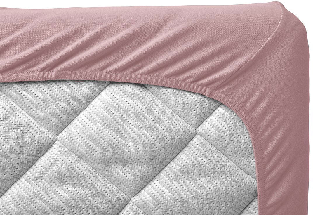 Fitted sheet cot bed 60x120 two pack dusty rose - Leander