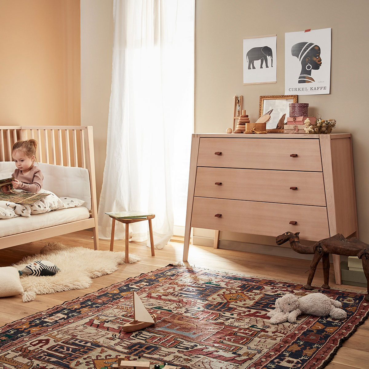 Linea Dresser and Changing Table Natural Wood - Leander
