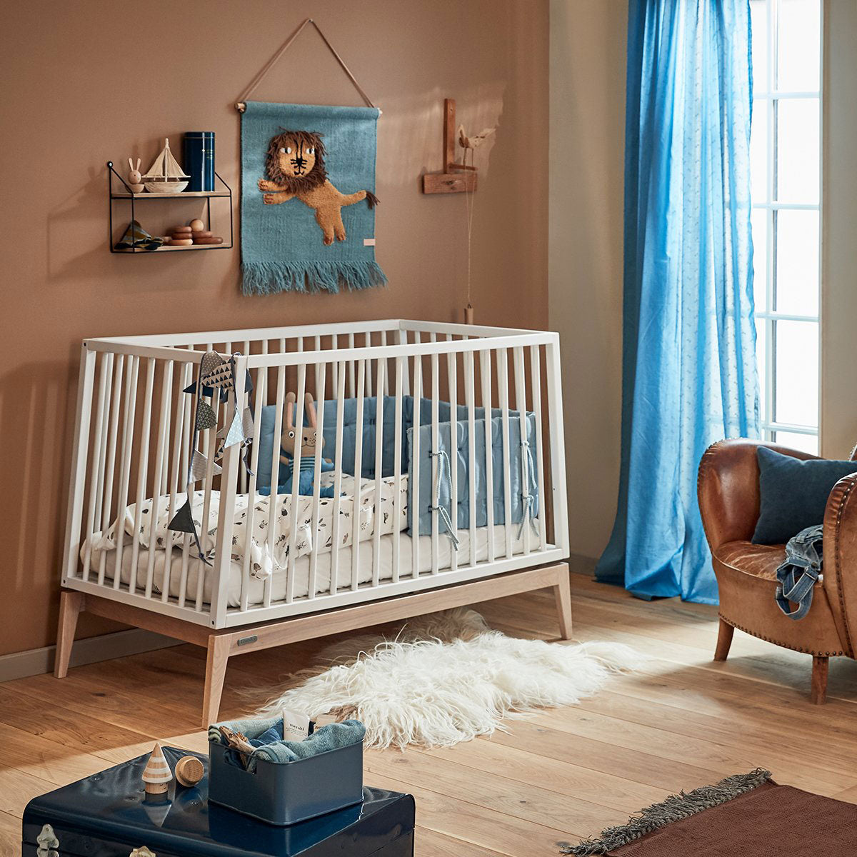 Organic baby bedding set Forrest Dusty Blue - Leander