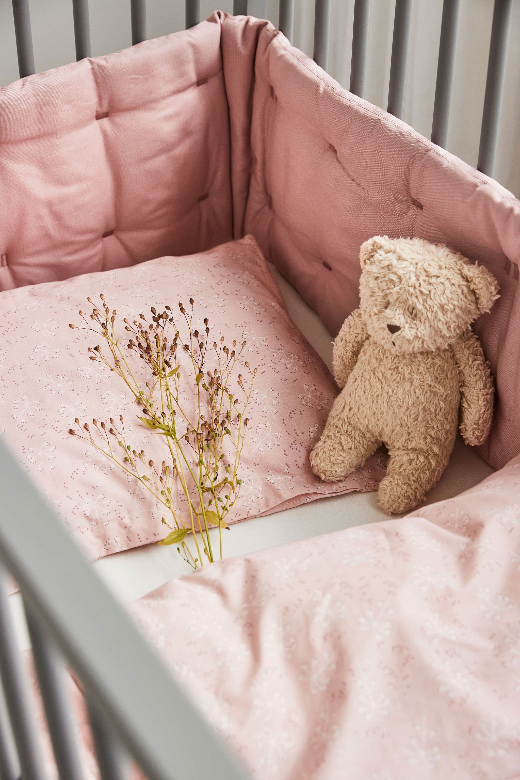 Organic baby bedding set Meadow Wood Rose - Leander