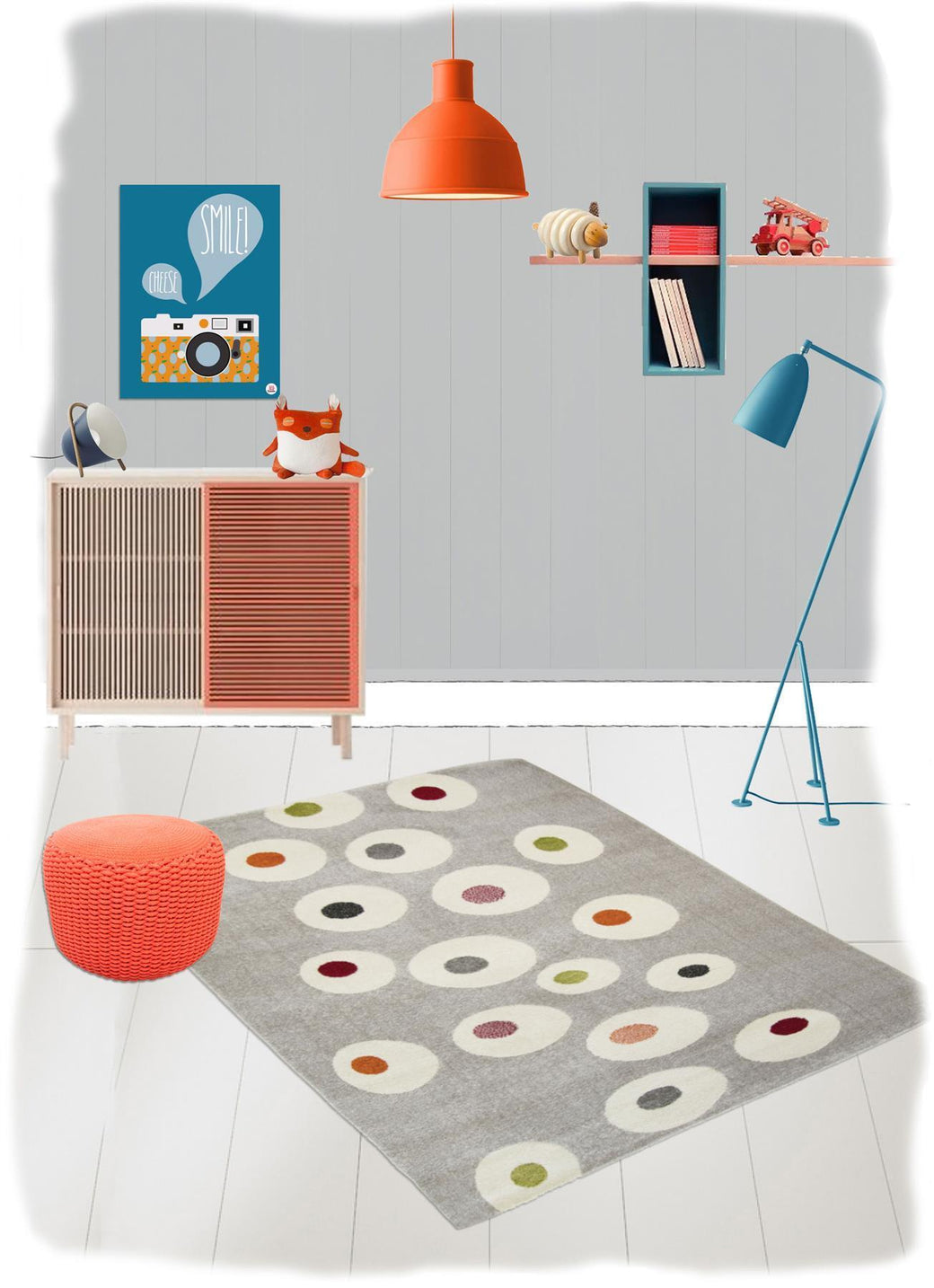 Nattiot Modern Dot Children's Floor Rug