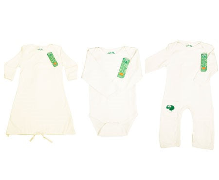 Organic Baby Newborn Sleepwear Set 3pc Natural - The Little Green Sheep