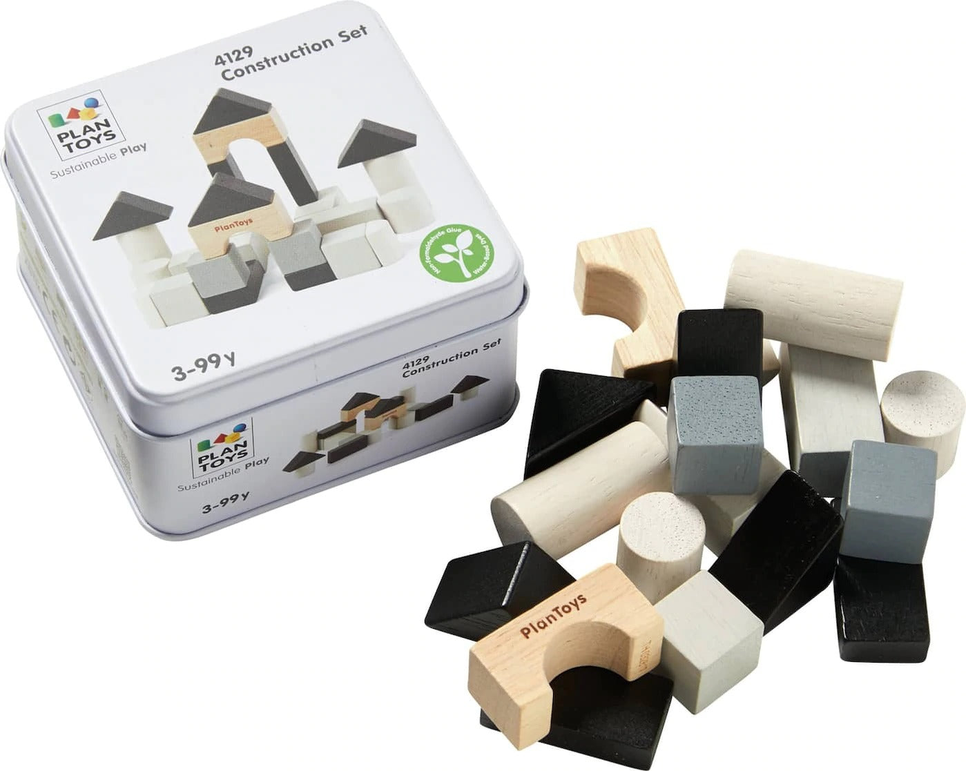 Mini 23 Piece Construction Set Grey Tones - Plan Toys