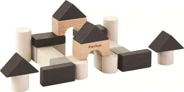 Mini 23 Piece Construction Set Grey Tones - Plan Toys