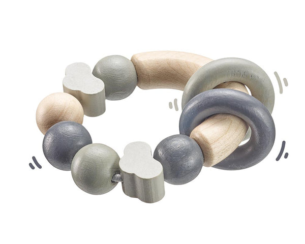 Cloud Shaped Grey Wooden Gripping Toy - Selecta Wooden Toys